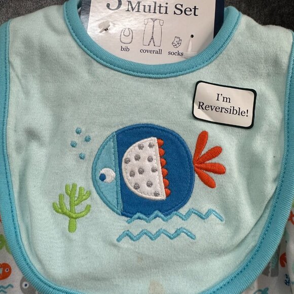 NWT Vitamins Baby 3 Piece Button Up Pajama Set.  9 Months - Picture 2 of 7